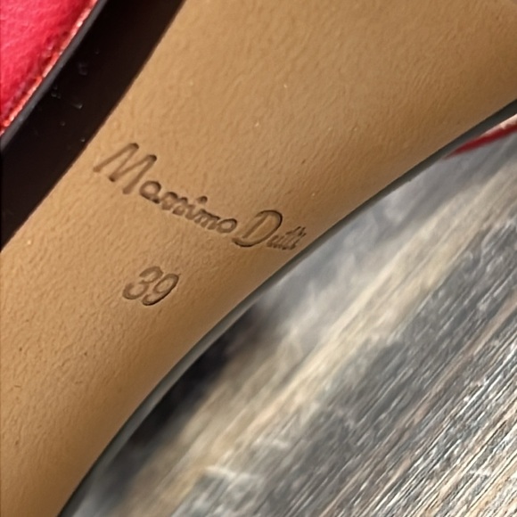 NEW Massimo Dutti Red Leather Pointed Toe Kitten Heel Pumps Size EU 39 US 8-8.5 - Picture 7 of 13